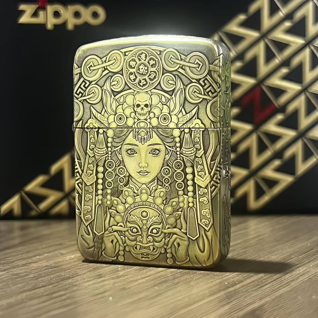ZIPPO打火机1941B扎基拉姆黄铜41机型原装正品蝎子作品女财神送礼