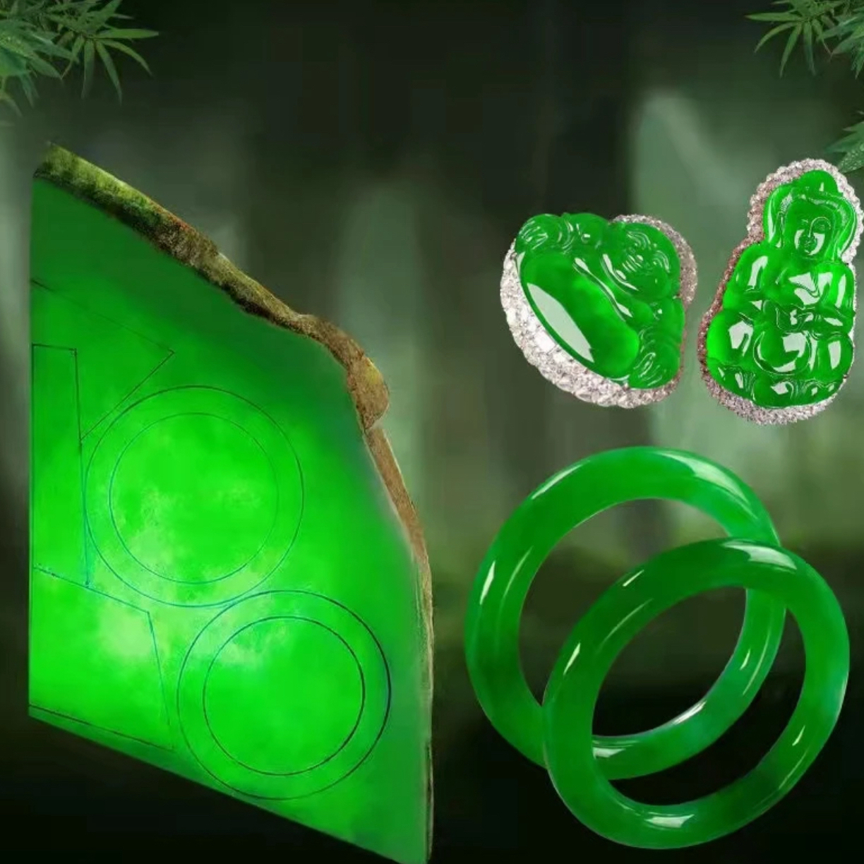 冰种缅料  chlorite  , 一物一拍