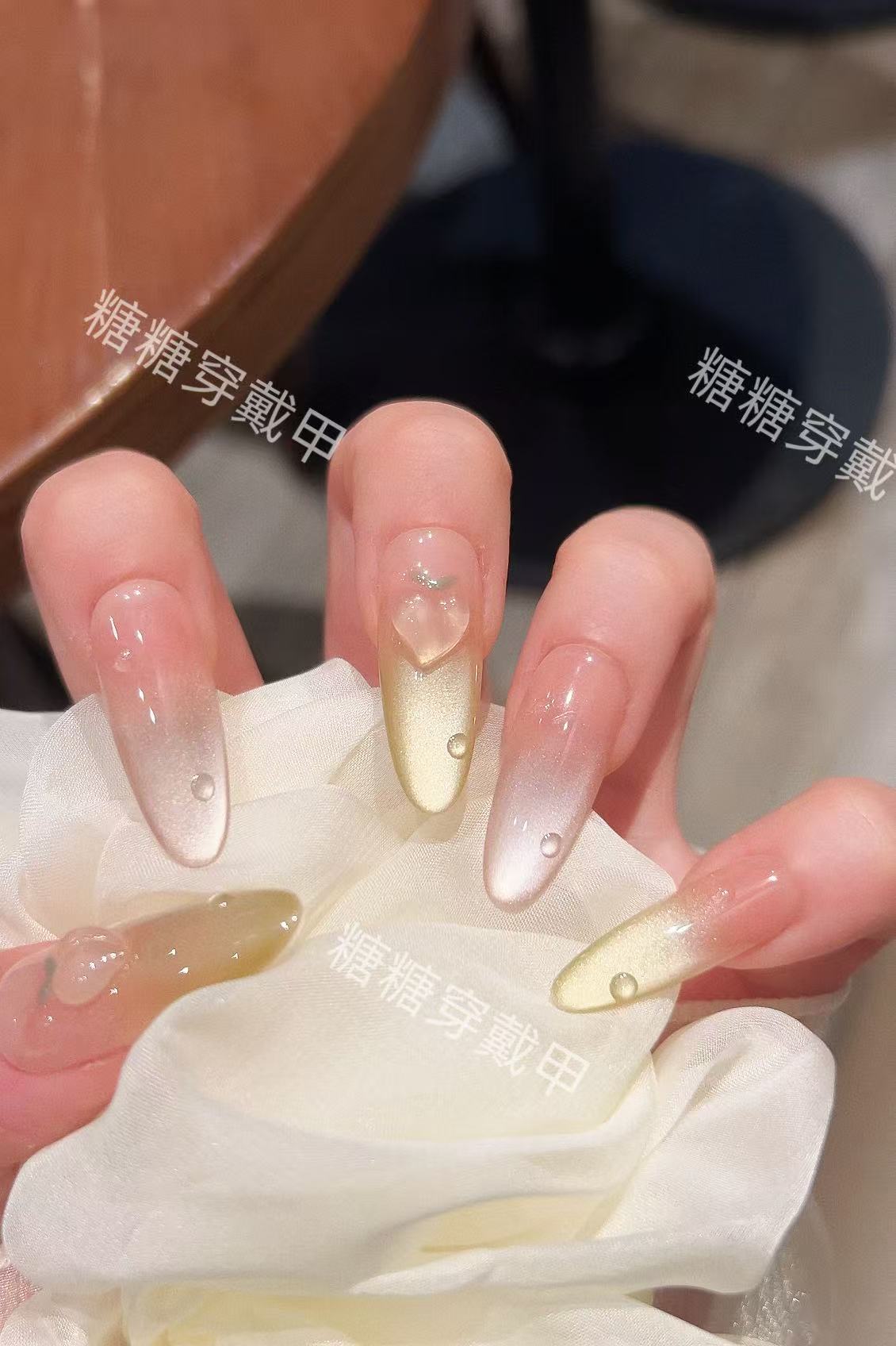 【元气桃桃】纯手工穿戴美甲变色水蜜桃款式气质高级感显白