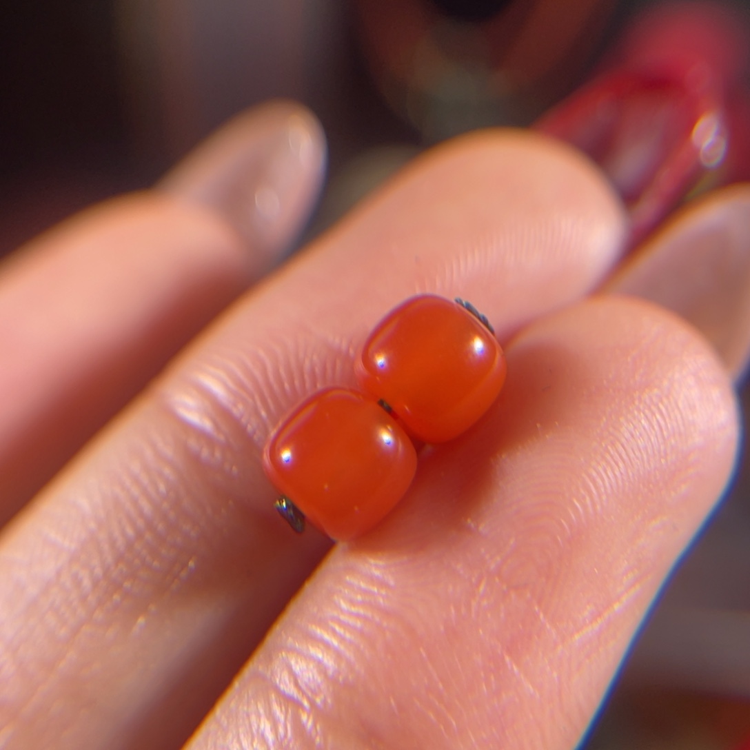 南红玛瑙滴水洞 老型珠6.2mm未镶嵌不退不换