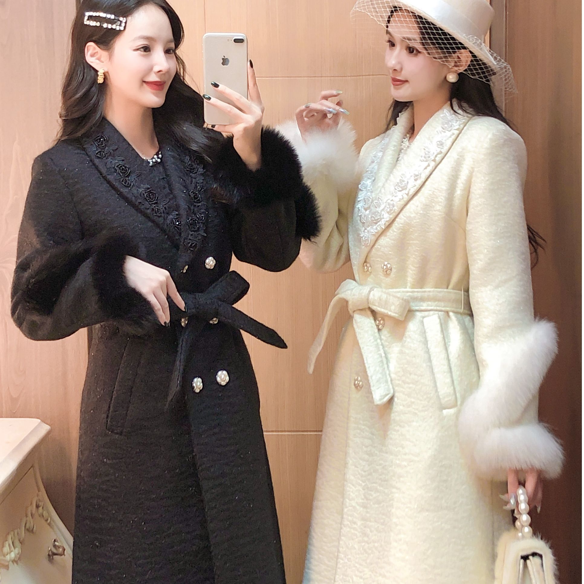 艾日秀妮子大衣女秋冬高级感韩版中长款羊毛呢外套百搭F1260时尚