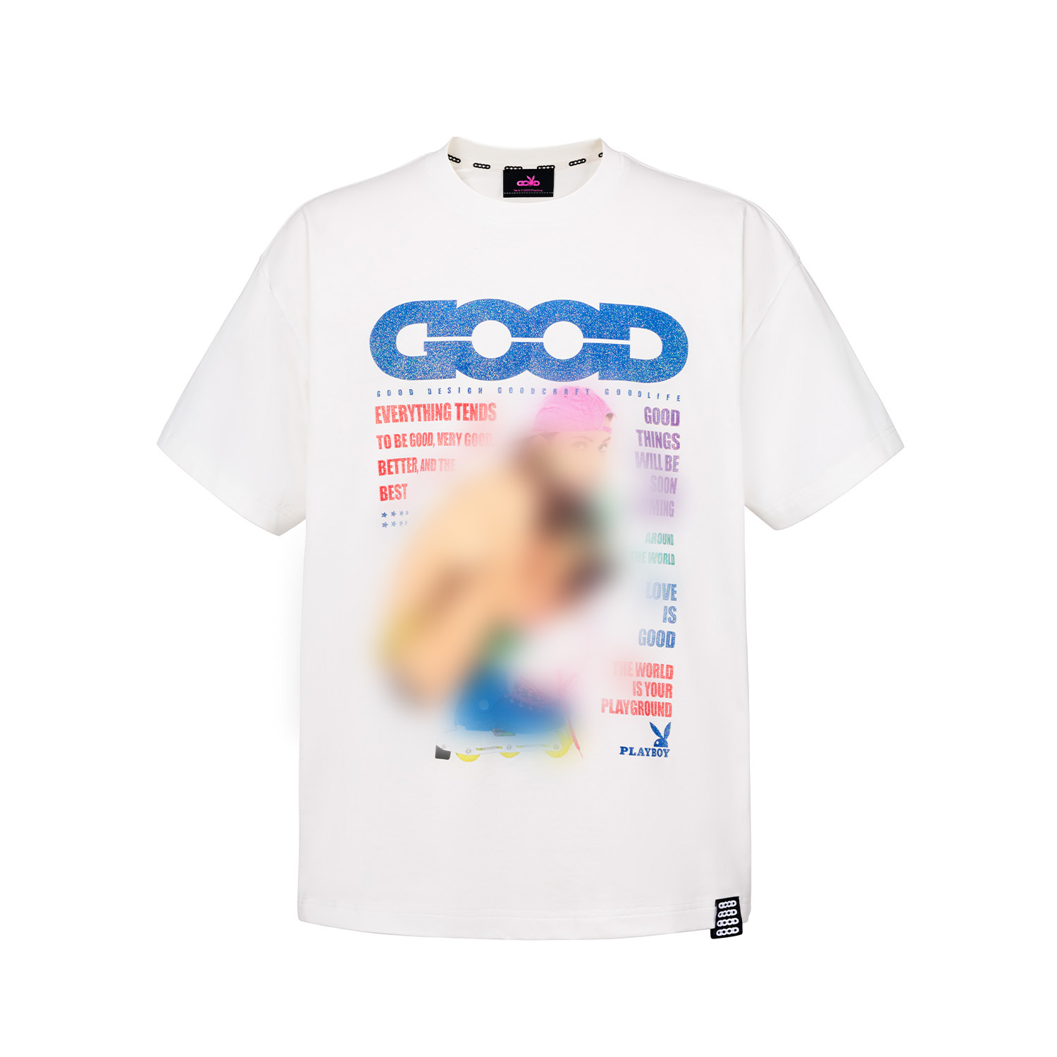 GB-GOODBRANDxPLAYBOY 2026SS滑冰女郎经典海报logo高级时尚短袖