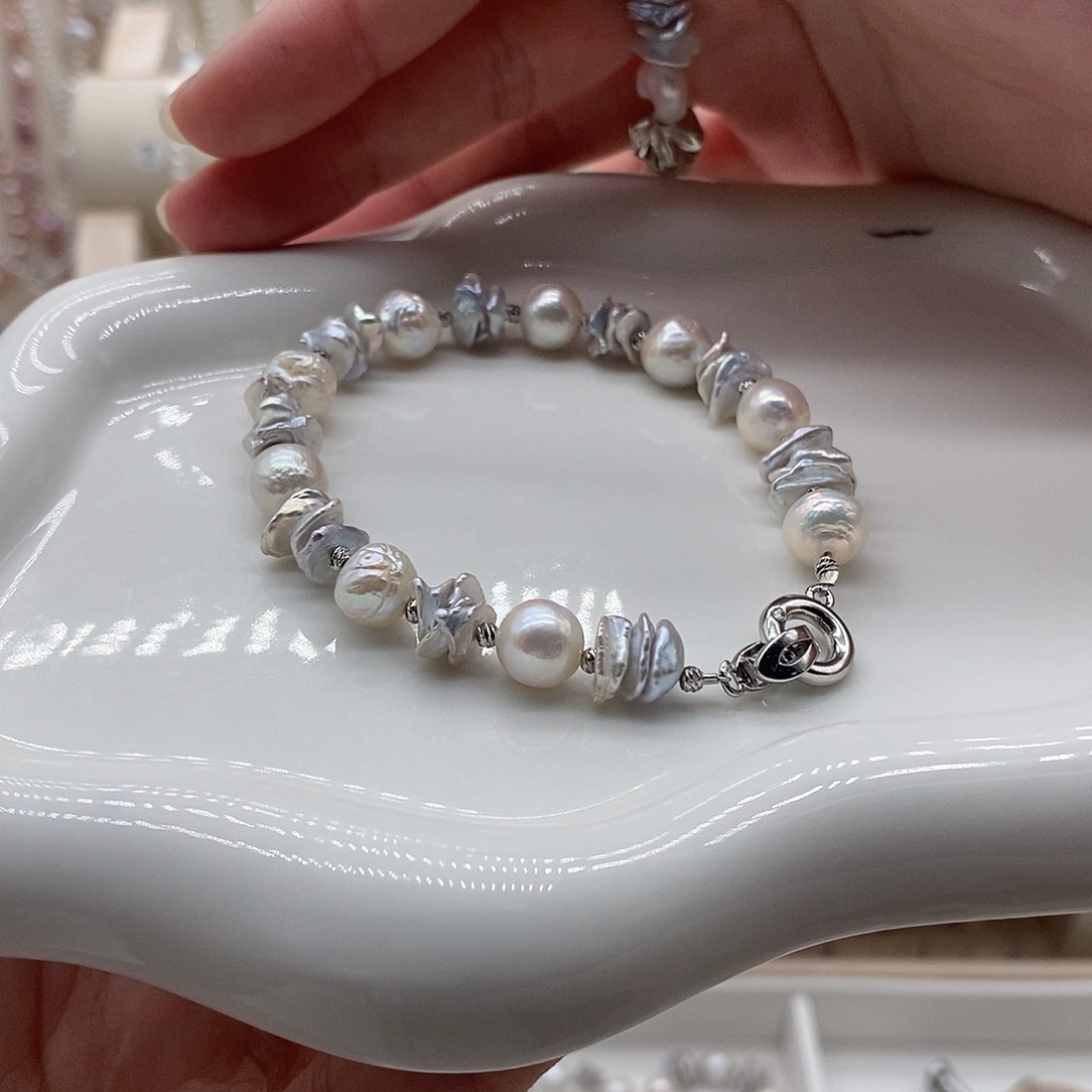 淡水珍珠手绳银S925镶嵌