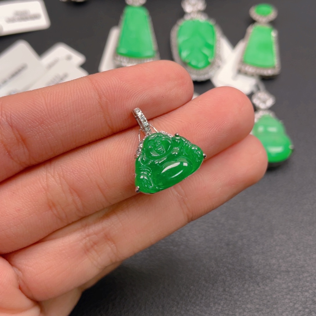 翡翠银S925镶嵌颈饰