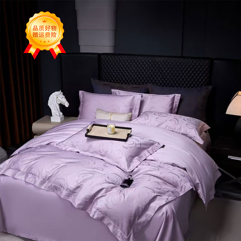 不老的爷爷新款TS高奢高支高密全棉提花款zb四件套英伦玫瑰88