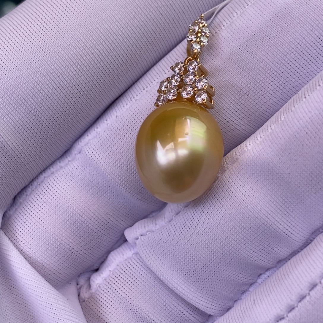 海水珍珠银S925镶嵌颈饰