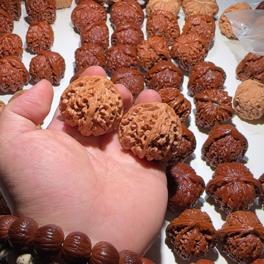 文玩核桃把件橘****?苹果园文玩手把件