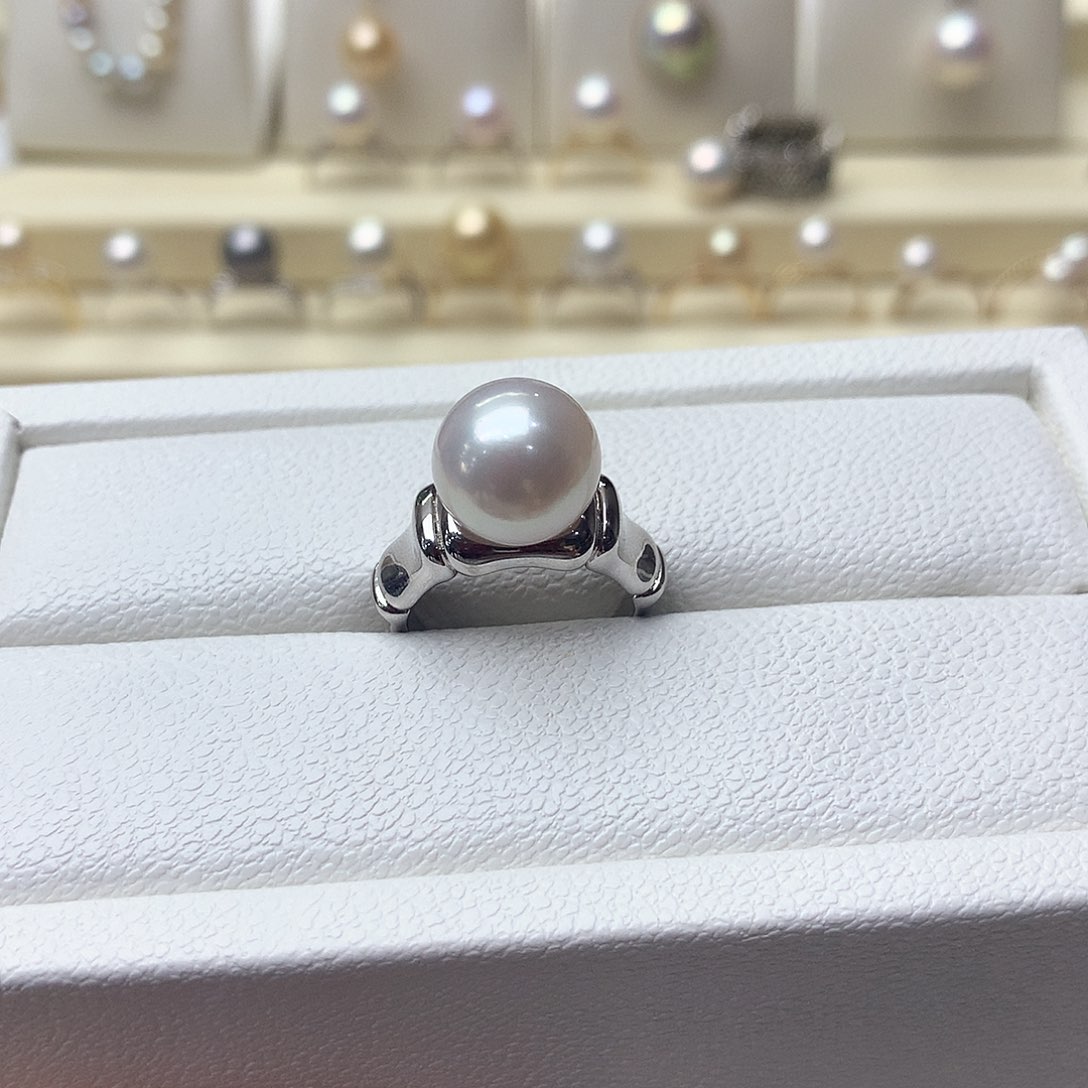 戒指银S925镶嵌淡水珍珠