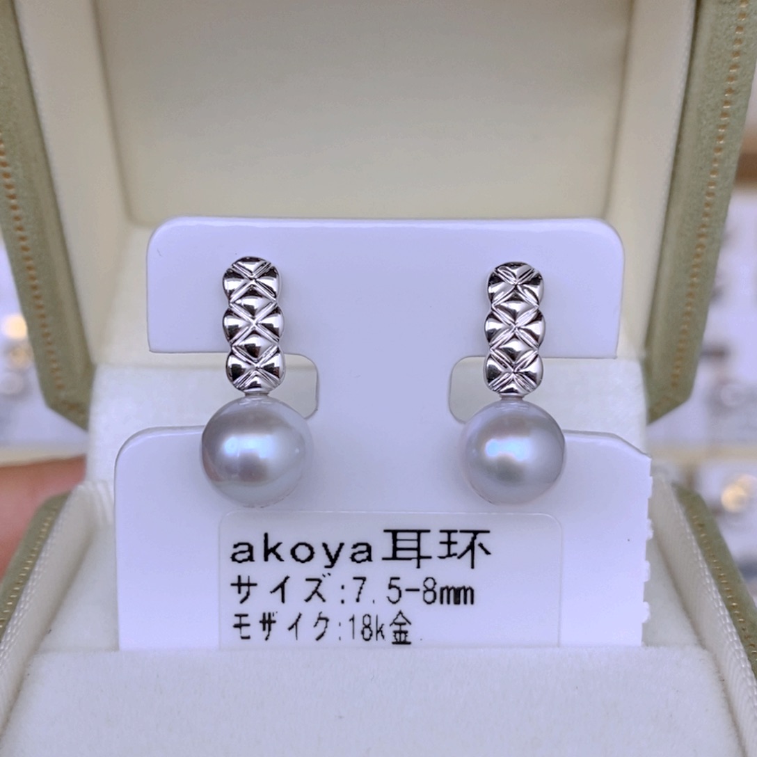 海水珍珠耳饰18K金镶嵌