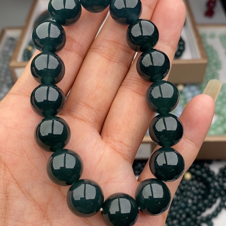 光***明翡翠未镶嵌手链手串