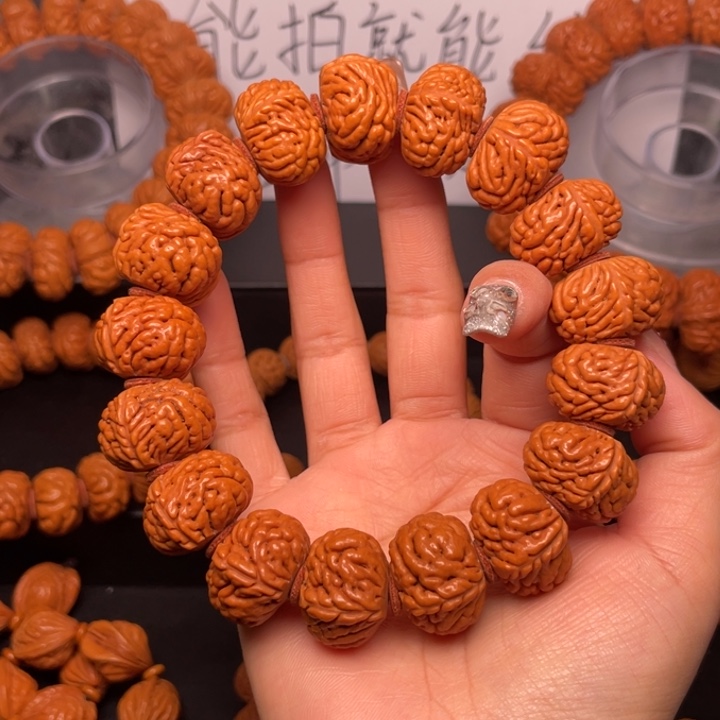 桃核手串22尺寸五爪金龙手串（34号链接）