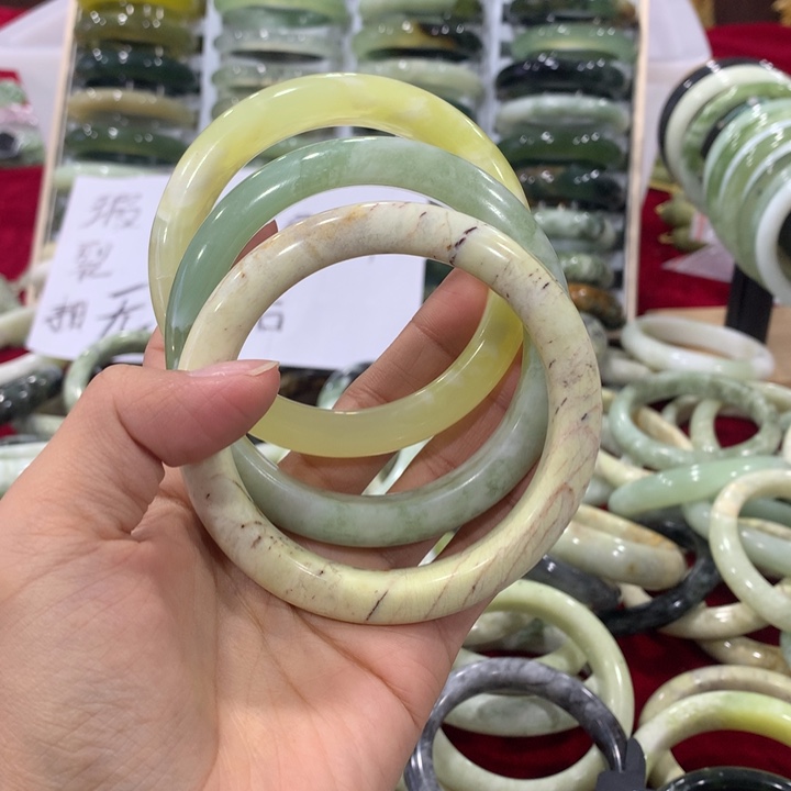 未镶嵌蛇纹石玉手镯若***冰4