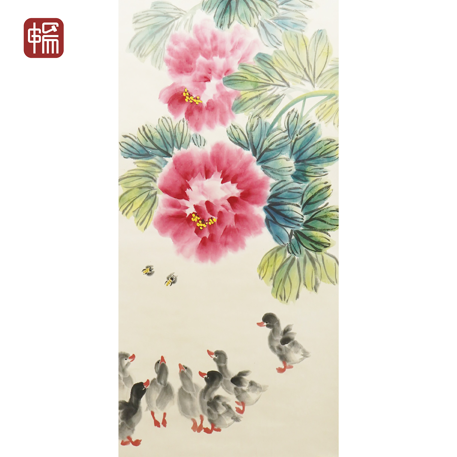 XY002 1988年作《鸭趣图》 95*49（3.9） 纸本立轴 FL