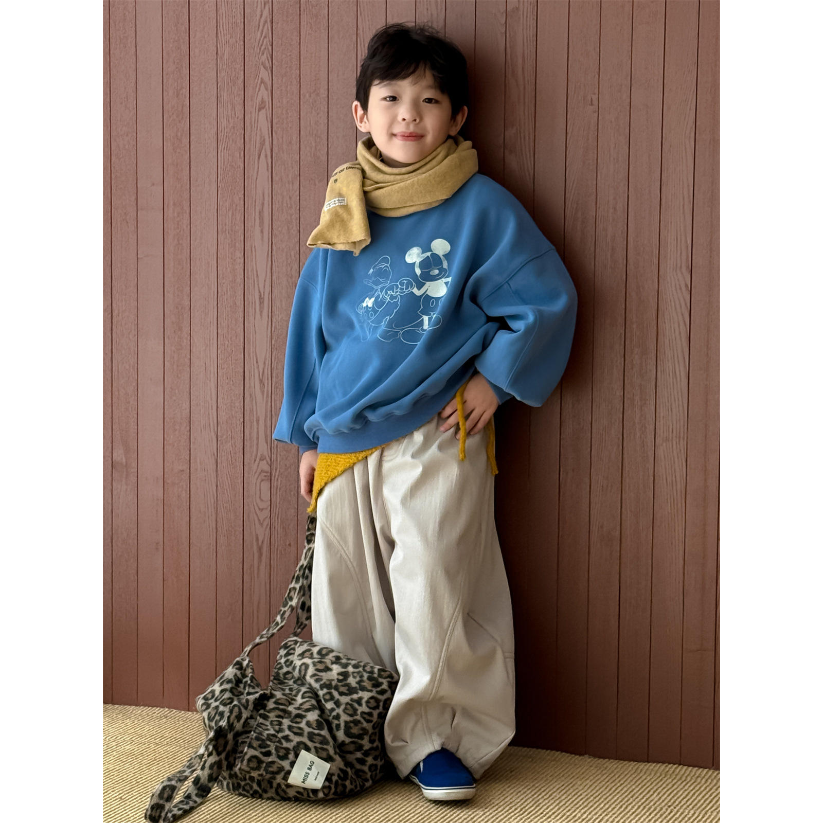 in 爱:nl25冬季儿童韩版卫衣时尚百搭卡通加绒套头卫衣72372