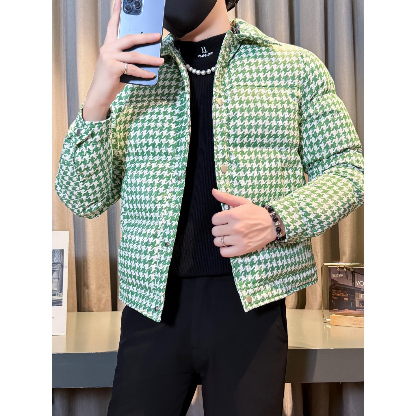 男士痞帅休闲服潮牌加厚保暖防风棉袄2025新款冬季翻领棉衣外套男