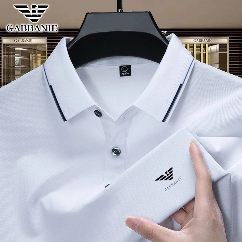 品牌定制【海外撤柜】意大利轻奢高端中年短袖T恤男士桑蚕丝POLO衫