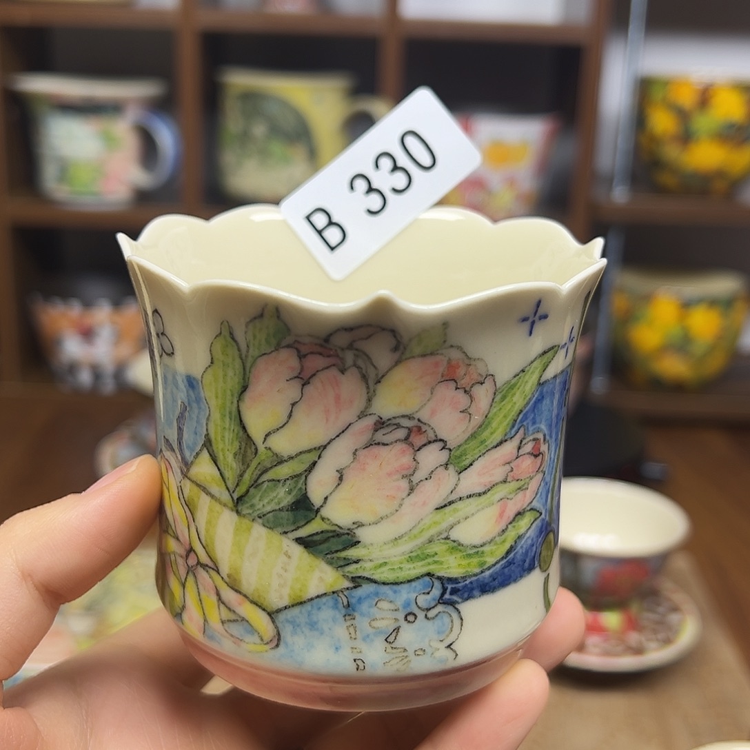 摆件陶原创手绘高温釉下彩