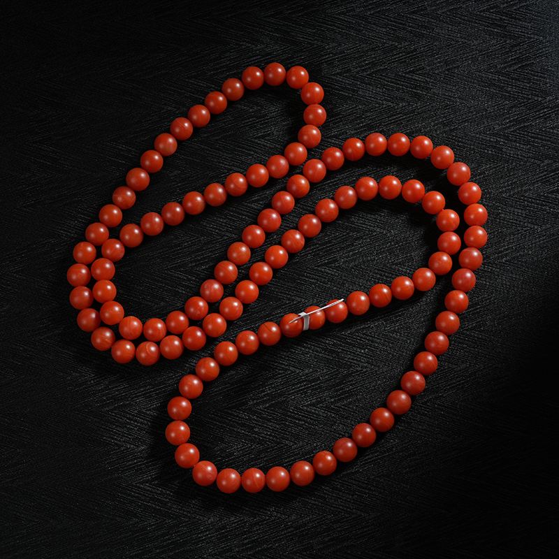 【老掌柜】保山磨砂108/南红项链/9mm   SY121612