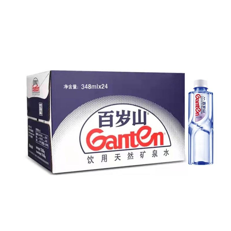 百岁山(GINTEN) 水中贵族饮用天然矿泉水 348ml*24瓶/箱