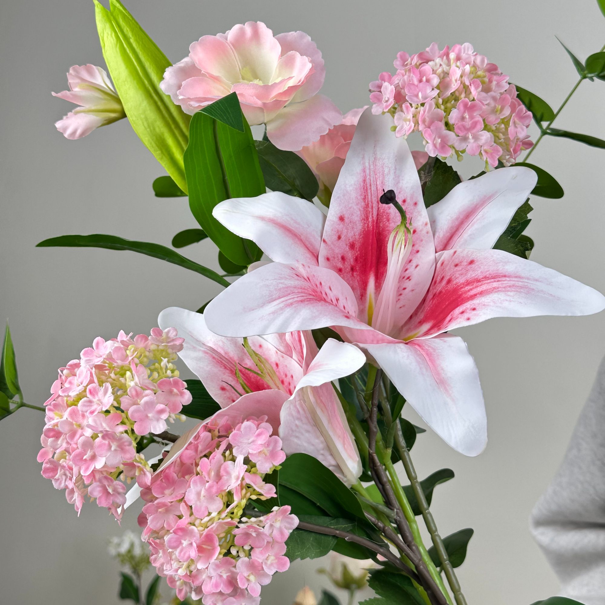 （絮语）粉白色花束，茶几餐桌摆件仿真花假花