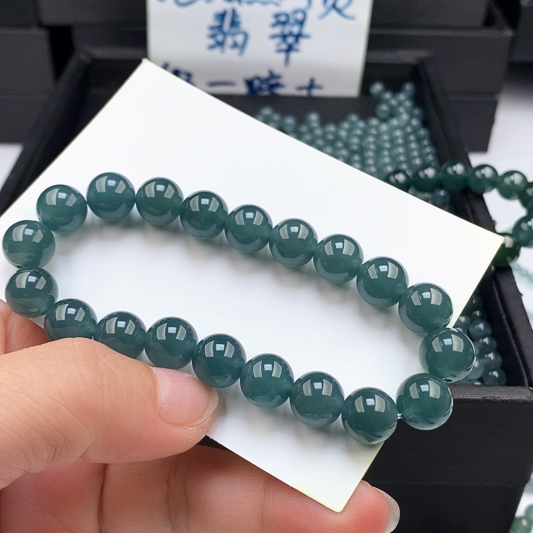 雄***大翡翠未镶嵌手链翡翠手串