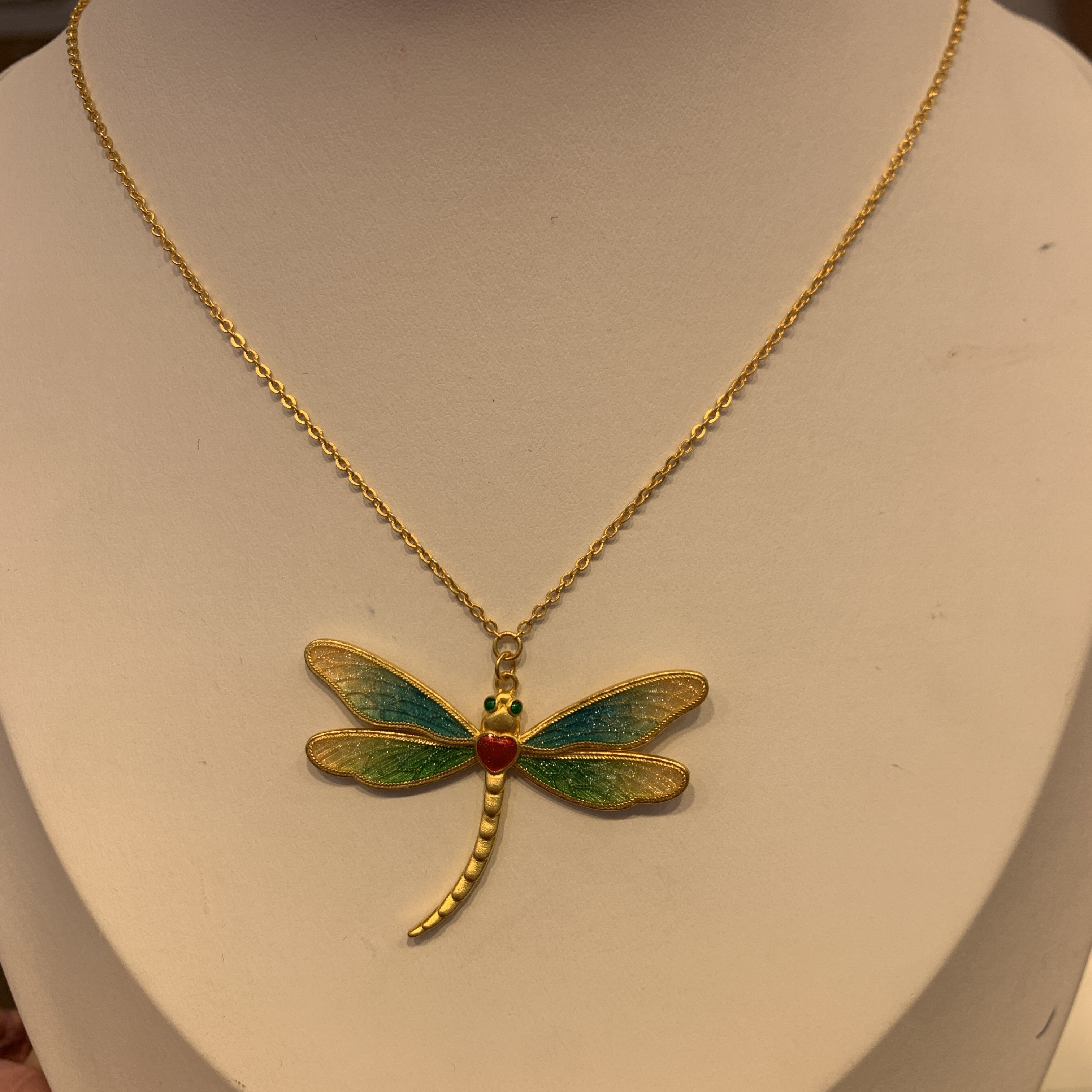 【聚鑫黄金】足金999 珐琅蜻蜓套链