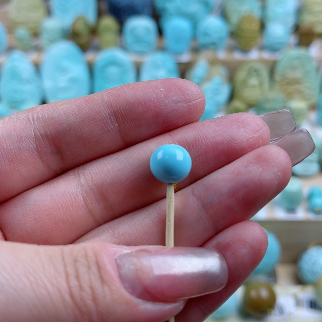 绿松石未镶嵌珠宝奇石9.1mm