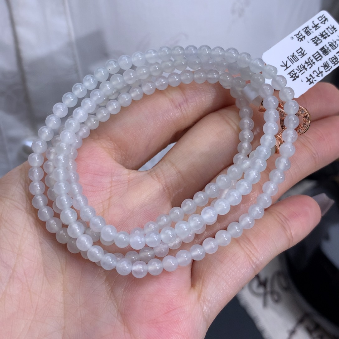 翡翠手链未镶嵌卡3.8冰胶项链