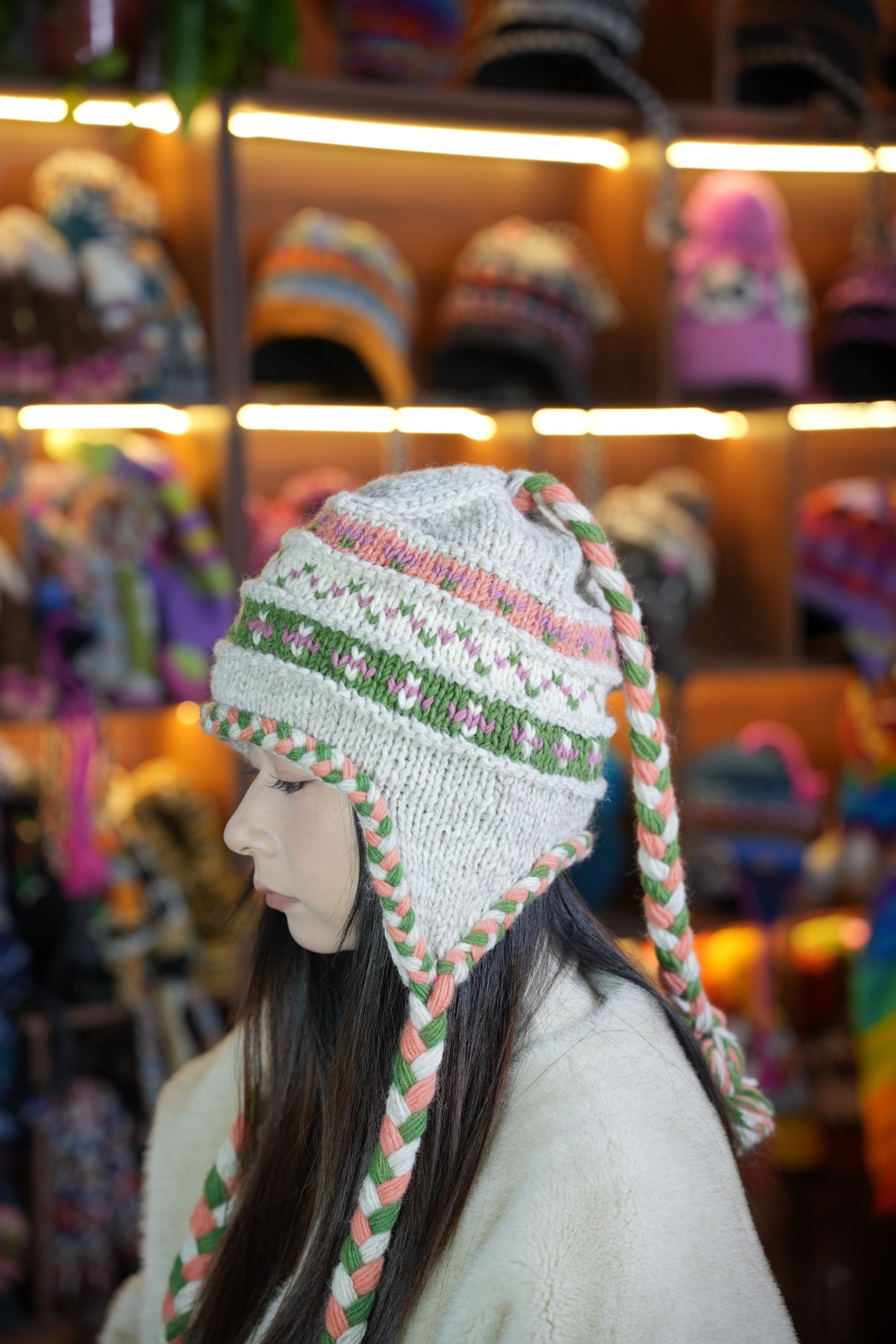 百羊毛手工编织女士辫子帽子针织圆顶极简风秋冬百搭森系编织