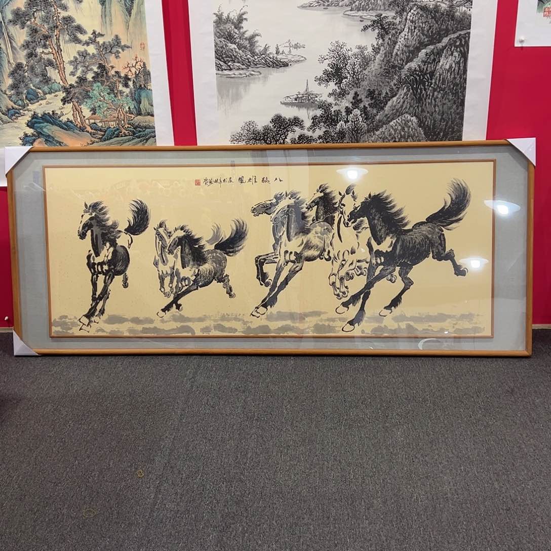 国画正*蒋林涛八骏图小六手绘不带框