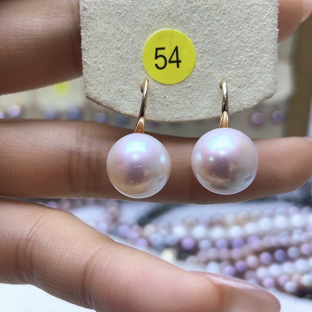 淡水珍珠耳饰银S925镶嵌