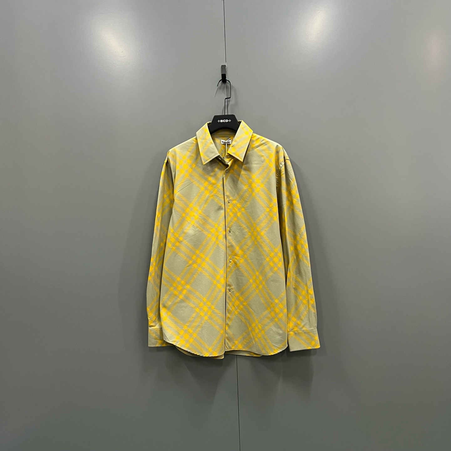 未使用 BURBERRY/博柏利 yy  拼色格纹翻领衬衫 020367