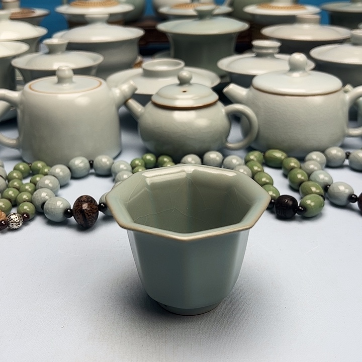 杯微暇仿古釉八方杯原矿原釉原产地