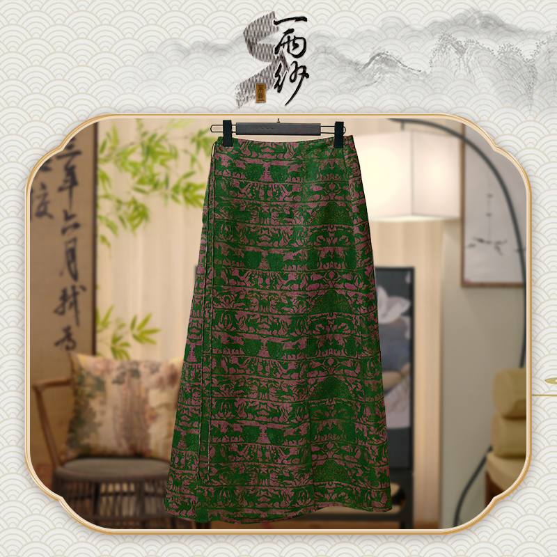 【绿禅半裙】235892桑蚕丝提花缎香云纱裙子新中式45