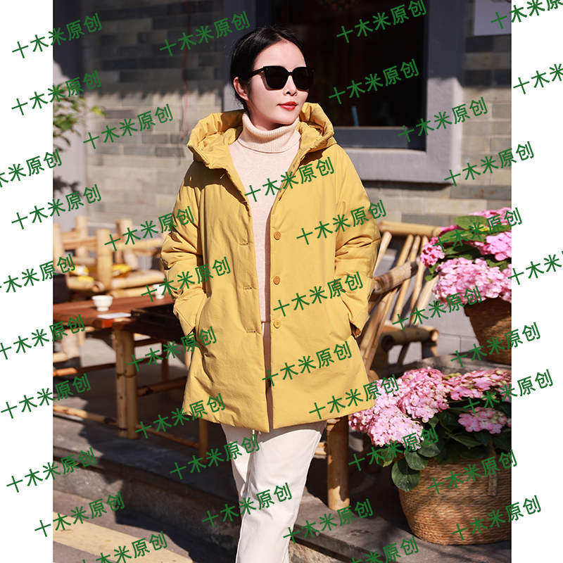 歌谣/十木米原创冬季新款全棉百搭休闲连帽加厚棉服冬季棉服外套