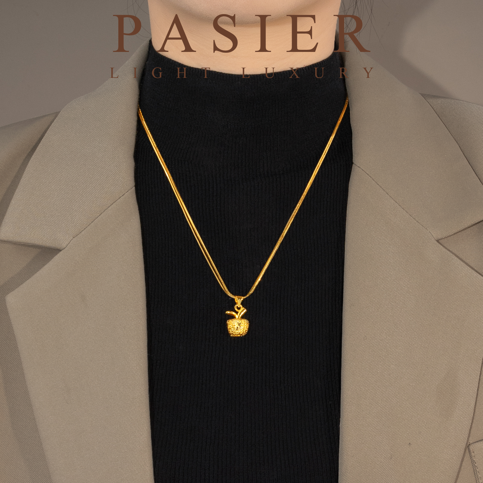 铜合金项链 铜合金 铂思亚[平安果]项链 BD9786