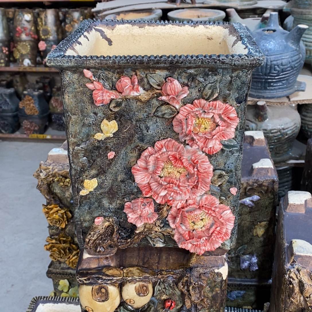 红陶青藤花器多肉花盆