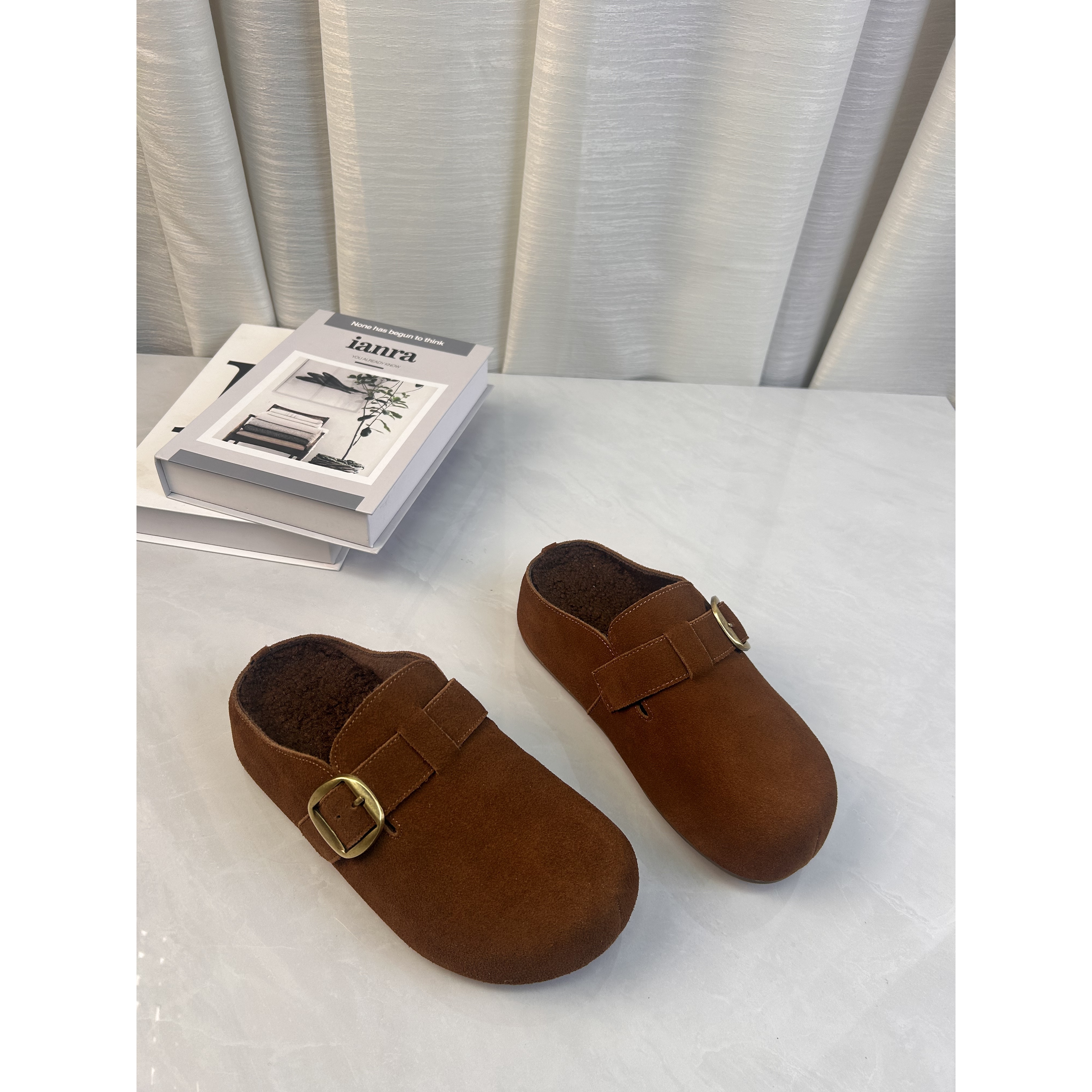 大龙甄选~牛皮/厚底包头磨砂博肯托1626