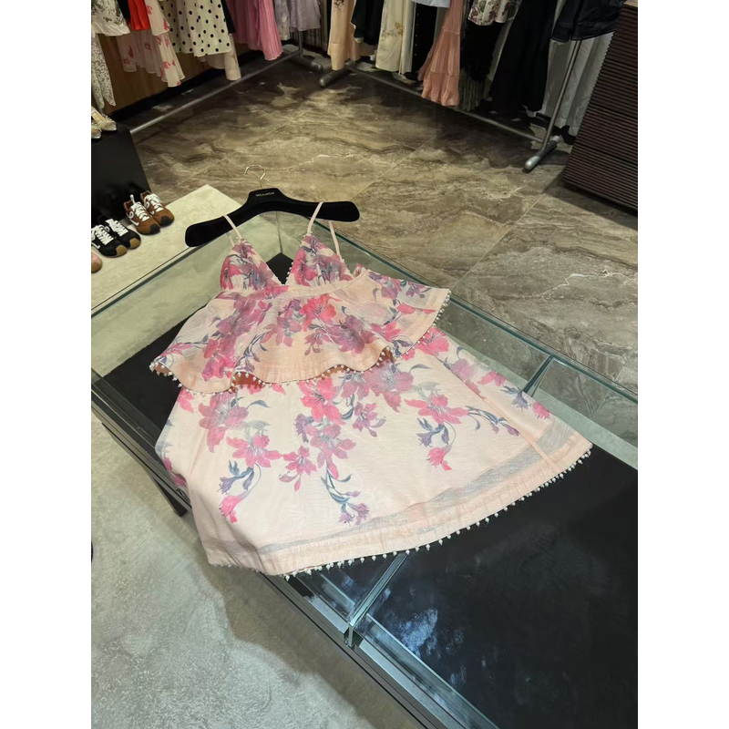 WW2025新款女士夏季时尚水墨印花连衣裙W201192