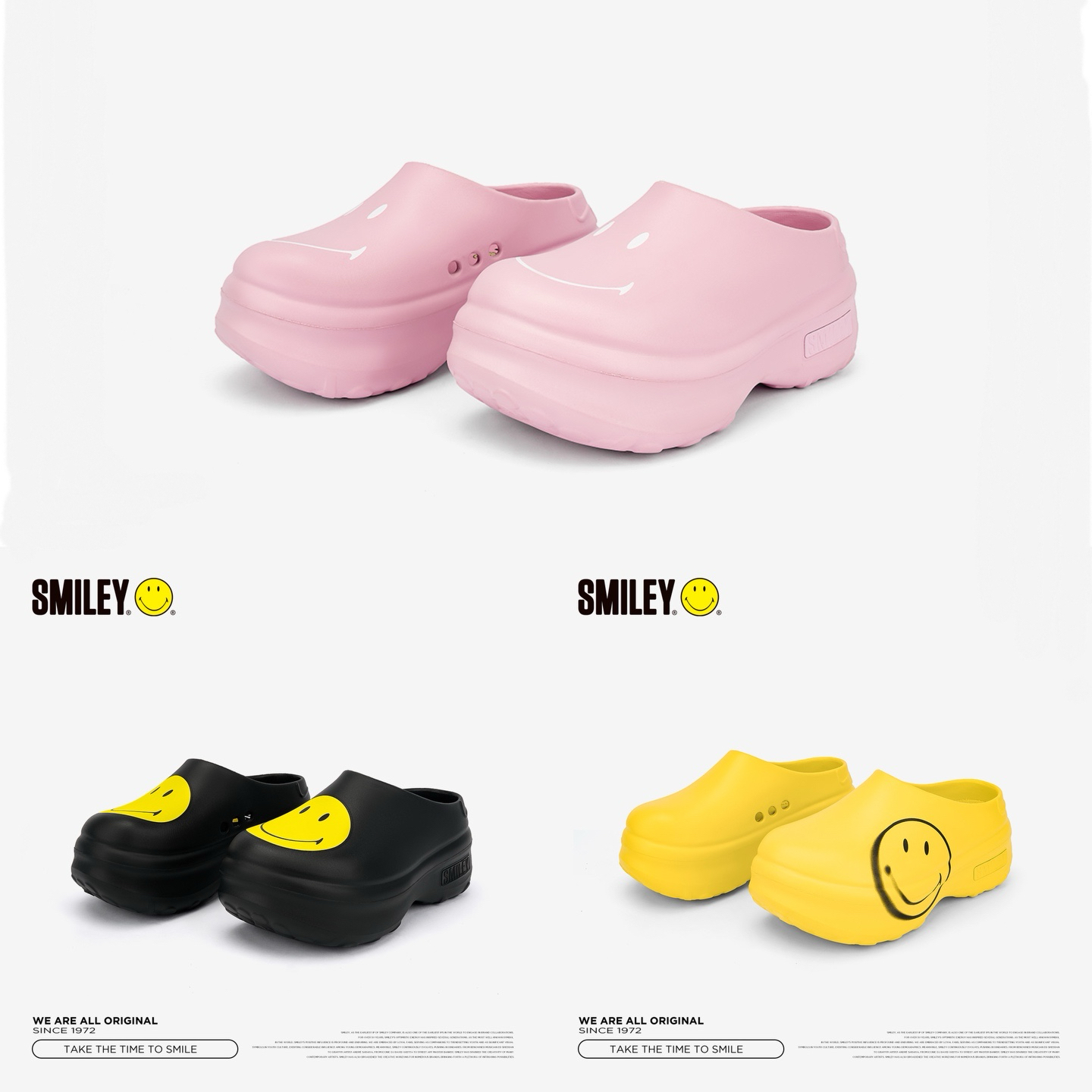 SMILEY笑脸厨师鞋女士夏季防水增高半拖洞洞凉鞋厚底包头拖鞋防滑