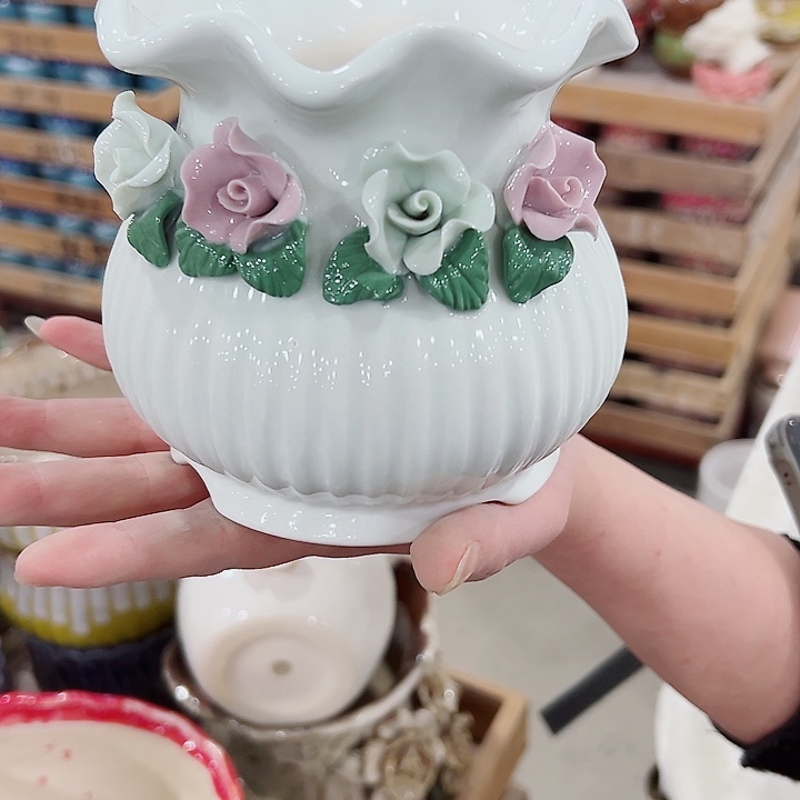 有孔.凑满10元发货多肉陶瓷花盆！