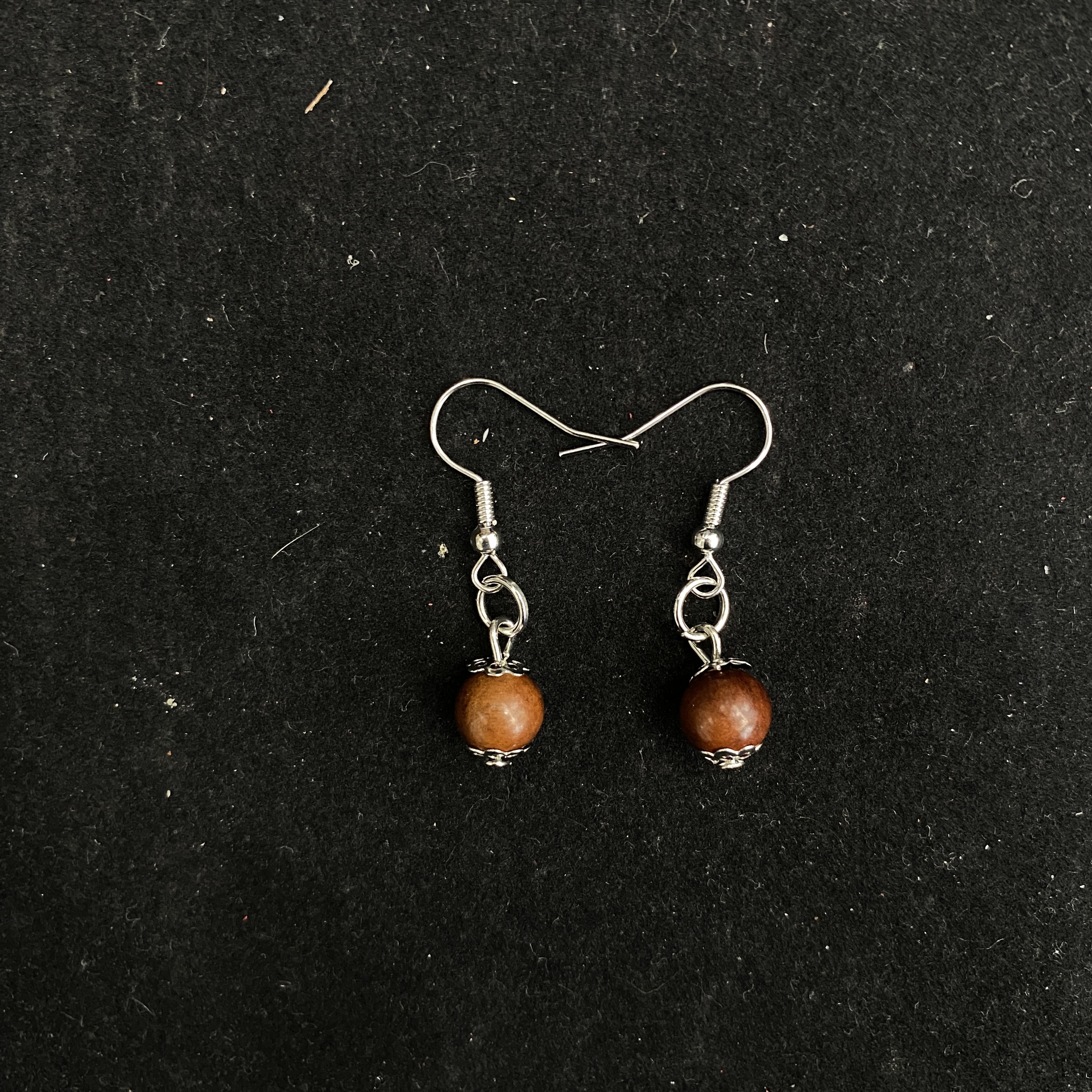 雷 枣木 耳钉-542164