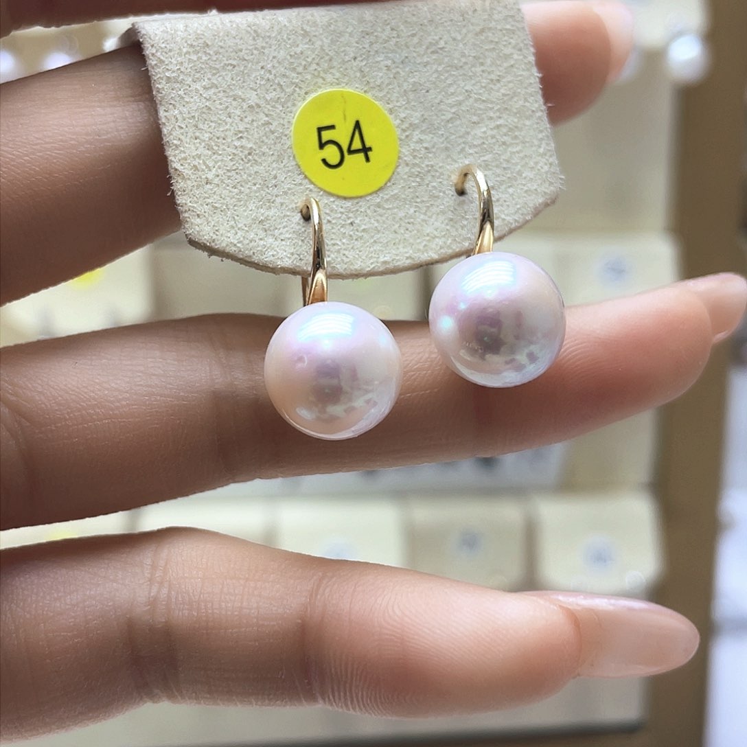 淡水珍珠耳饰银S925镶嵌