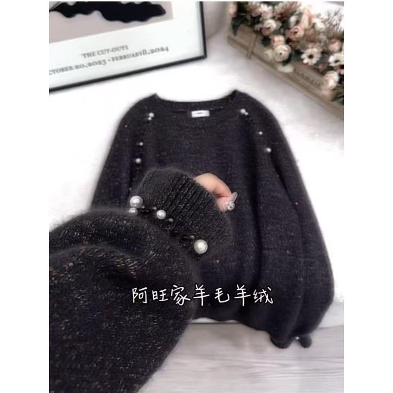 黑灰色套头——高级灰浣熊亮片]~新款网红百搭长袖时尚休闲衣邱邱