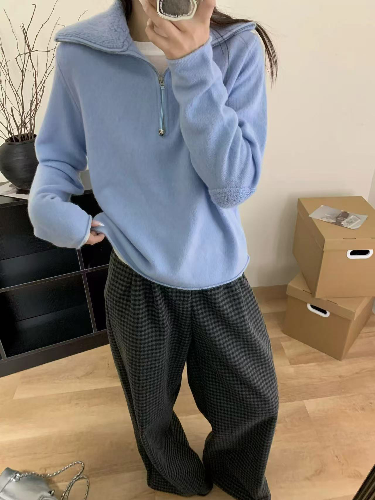 盐系ins风慵懒百搭休闲上衣针织衫女新款保暖内搭毛衣8402