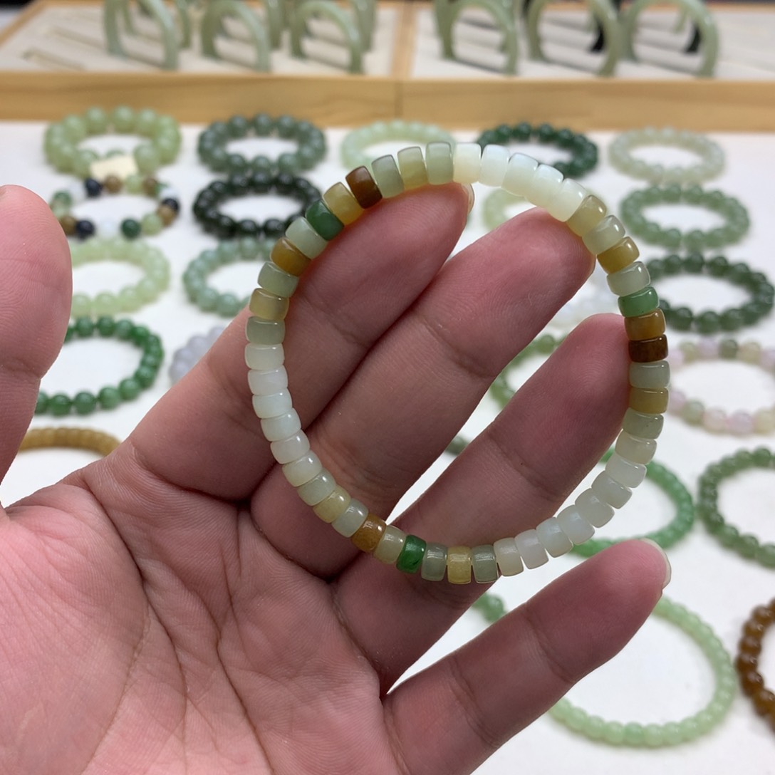 和田玉手串（多宝药片6）未镶嵌