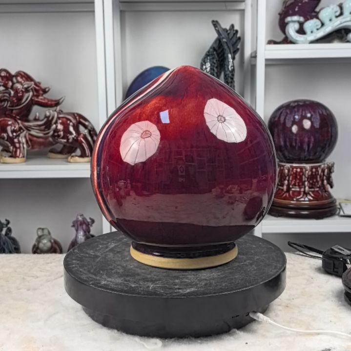 摆件钧瓷摆件神後鎮鈞瓷