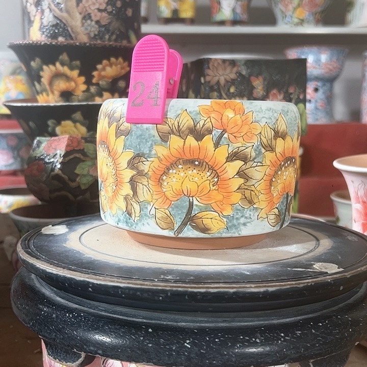 景德镇手绘花盆 满38包邮