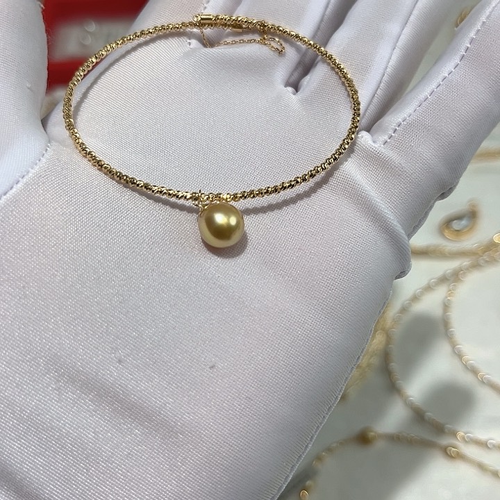 海水珍珠手链18K金镶嵌