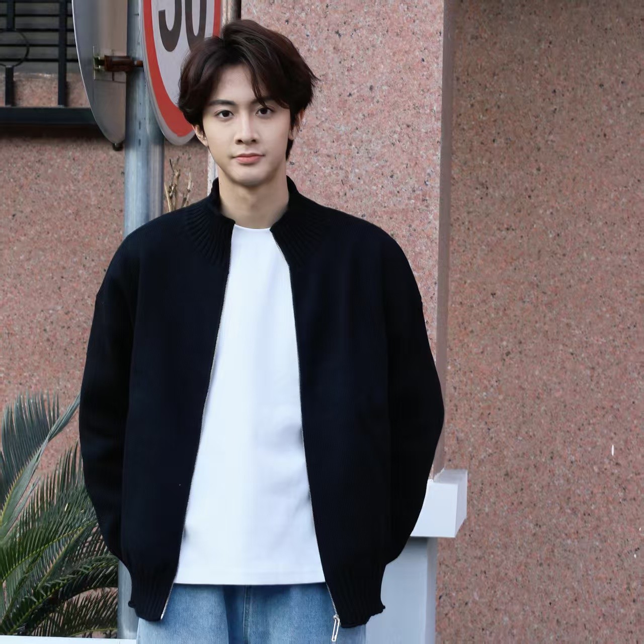 【M哥】开衫毛衣潮牌慵懒宽松百搭ins秋季后背字母针织衫外套